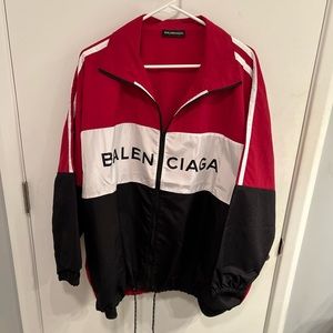 Balenciaga red black track jacket size XL
